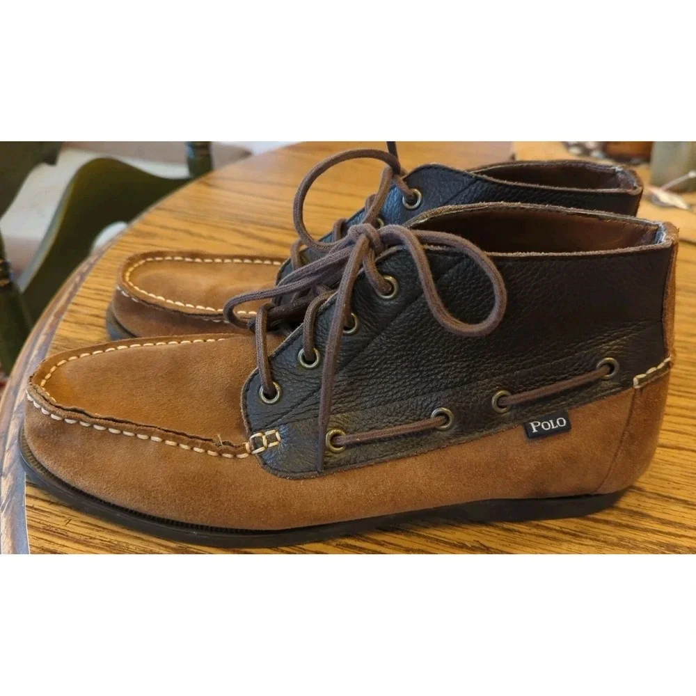 Men's‎ Polo Ralph Lauren Barx Chukka 2-Tone 4eye Ankle Boots Size 9 D